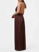 Elegant Backless pleated Top & Skirt Two-Piece Set