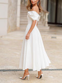 Elegant Off-the-shoulder Draped Maxi Dress