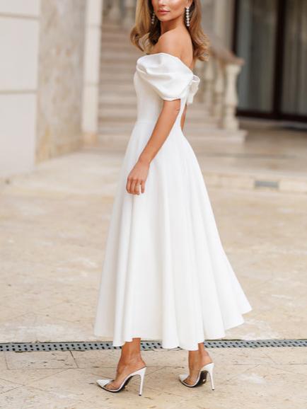 Elegant Off-the-shoulder Draped Maxi Dress