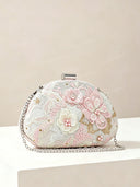 Floral Embroidered Pearl Bag