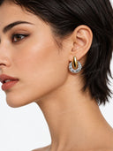 Geometric Crystal Disc Drop Earrings