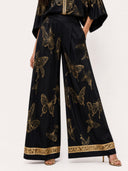 Elegant Butterfly Print Zip Shirt
