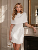 Elegant Cape-Layered Mini Dress
