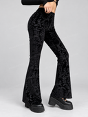 Floral Jacquard Velvet Flare Pants