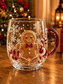 Christmas Art Glass Mug with Handle