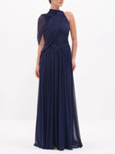 One‑Shoulder Draped Ruched Maxi Dress
