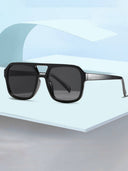 Stylish And Simple Double-Beam Large Frame Sunshade Sunglasses