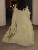 Elegant Satin Batwing Sleeve Top Two-Piece Set
