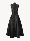Elegant Bow Neck A-Line Maxi Dress