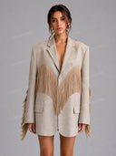 Minimalist Fringe Loose-Fit Blazer