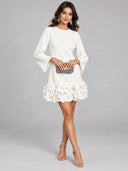 Elegant Bell Sleeve Prom Mini Dress