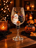 Halloween Witch Pumpkin Decorative Wine Glass