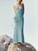 Elegant Shimmering  Knit Maxi Dress