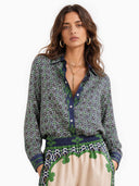 Unique Geometric Print Satin Two-piece Set