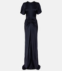 Satin Flutter Sleeve Dress
