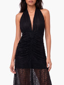 Elegant Deep V-Neck Cutout Lace Maxi Dress