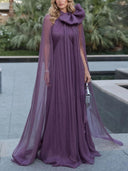 Elegant Sheer Chiffon Maxi Dress