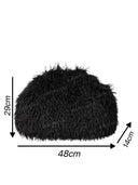 Stylish Long Curly Plush Oversized Clutch Bag