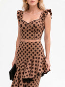 Brown Polka Dot Two-Piece Set