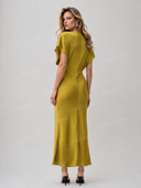 Elegant Burgundy Cape Sleeve Cutout Maxi Dress