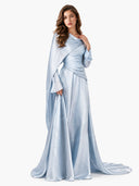 Pleated Ribbon Design Maxi Dress