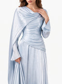 Pleated Ribbon Design Maxi Dress