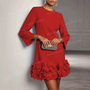 Elegant Bell Sleeve Prom Mini Dress