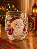 Christmas Art Glass Mug with Handle