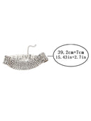 Crystal Embellished Multi Row Statement Choker Necklace