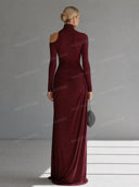Casual Silky Stretch Pleated Cutout Maxi Dress