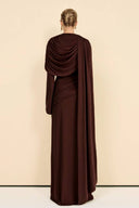 Pleated Ribbon Design Maxi Dress