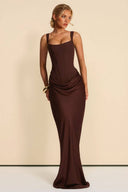 Sling Slim Fit Pleated Maxi Dress