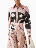 Unique Abstract Floral Print Long-sleeved Shirt