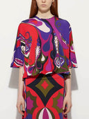 Unique Satin Rainbow Print High-Waisted Maxi Skirt