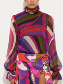 Unique Rainbow Print Slit Mini Skirt