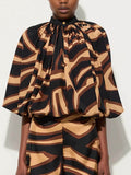 Unique Swirl Print Satin Twill Shirt