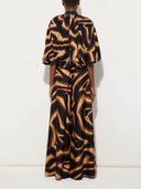 Unique Swirl Print Satin Twill Shirt