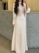 Pleated Design Ribbon Maxi Dress