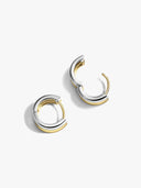 Bold Mixed Minimalist Double Hoops