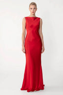 Backless Lace-Up Maxi Dress