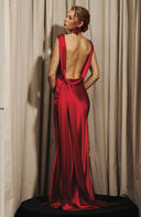 Backless Lace-Up Maxi Dress