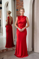 Backless Lace-Up Maxi Dress