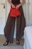 Oblique Collar Off-shoulder Bodysuits And Side Slits Wide Leg Pants Suit- Bodysuits