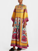 Vintage Exquisite Pattern Print Loose Maxi Dress