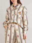Bohemian Printed Striped Shirt & Wide Leg Pants Two-Piece Set
