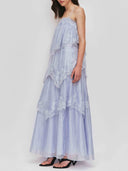 Elegant Layered Lace-Trim Spaghetti Strap Maxi Dress