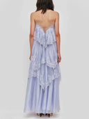 Elegant Layered Lace-Trim Spaghetti Strap Maxi Dress