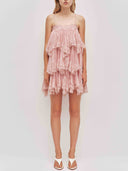 Elegant Layered Lace-Trim Spaghetti Strap Mini Dress