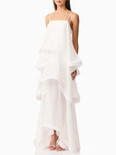 Egant Black Polka Dot Tiered Ruffle Maxi Dress