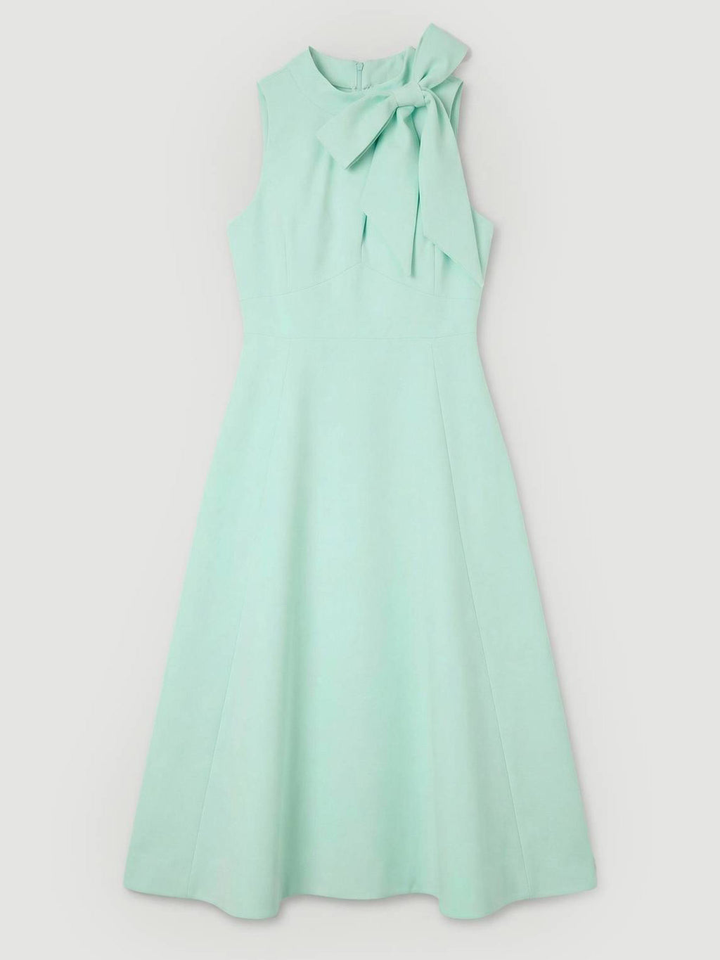 Elegant Sleeveless Bow Detail A-Line Midi Dress
